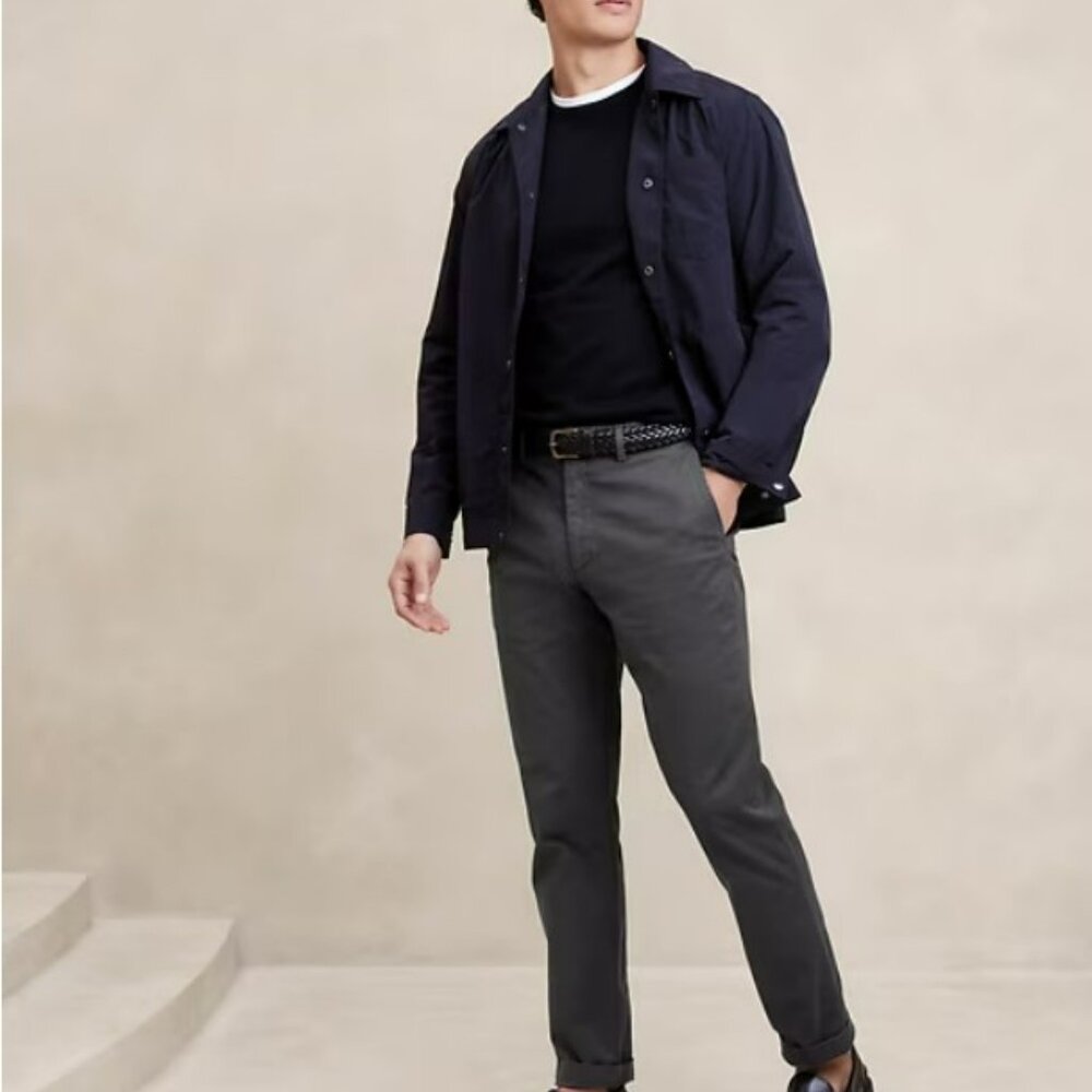 Banana Republic Slim Lived-In Chino - Men's 34x32 - Flint Gray